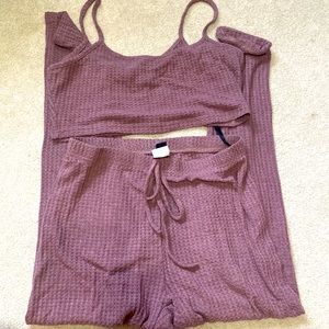 Womens waffle sleep set